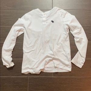 Abercrombie long sleeve white t shirt